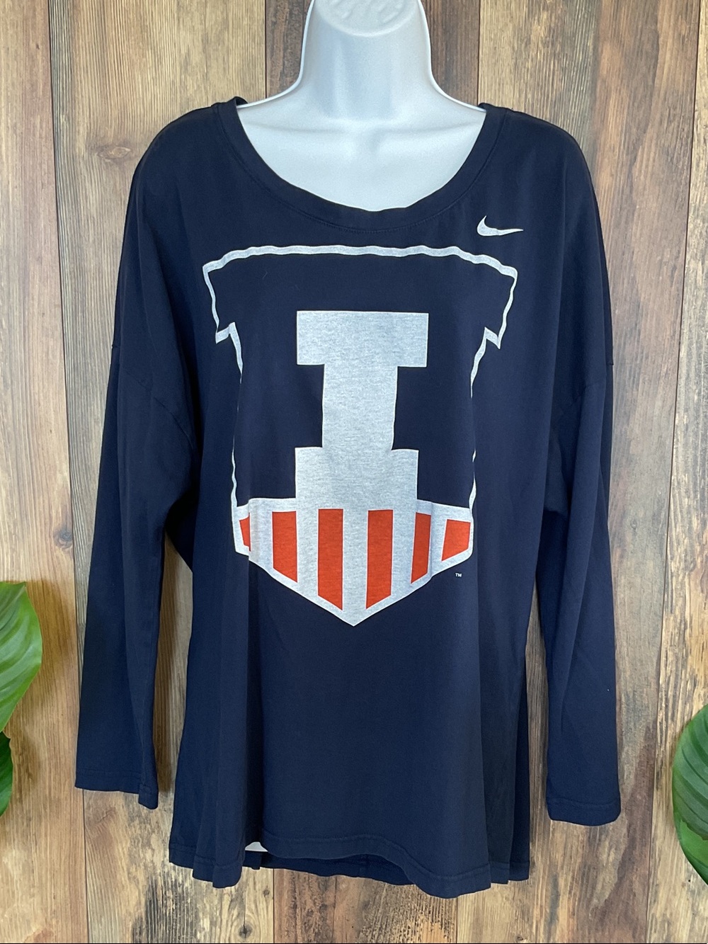 Nike Navy Long Sleeve Illinois Fighting Illini Tee XXL         W480